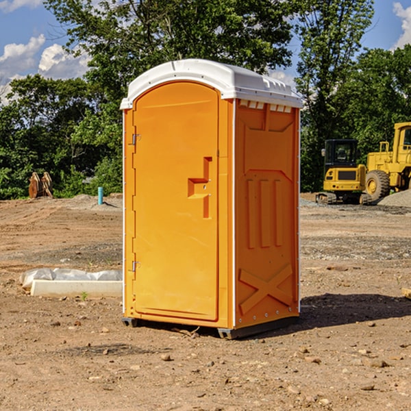 how often are the portable restrooms cleaned and serviced during a rental period in Orchards Washington